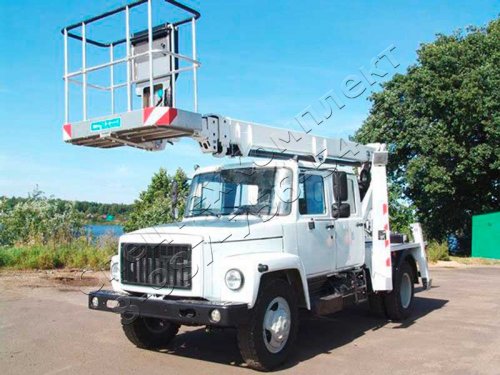 Автовышка 22м Compact на шасси ГАЗ 3309 двухрядная кабина